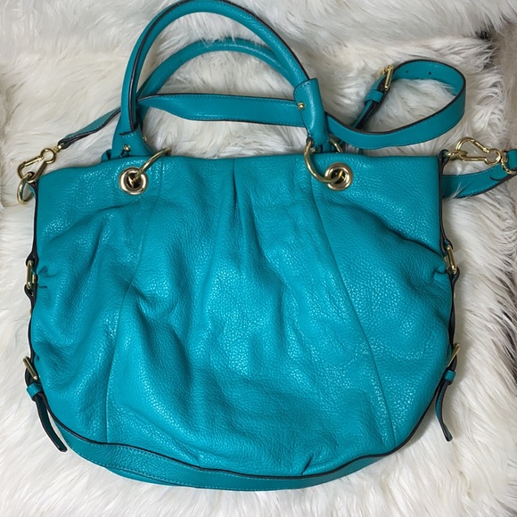 ♥️Preloved♥️ Vince Camuto Turquoise Cris-SA Group Satchel - Picture 2 of 16